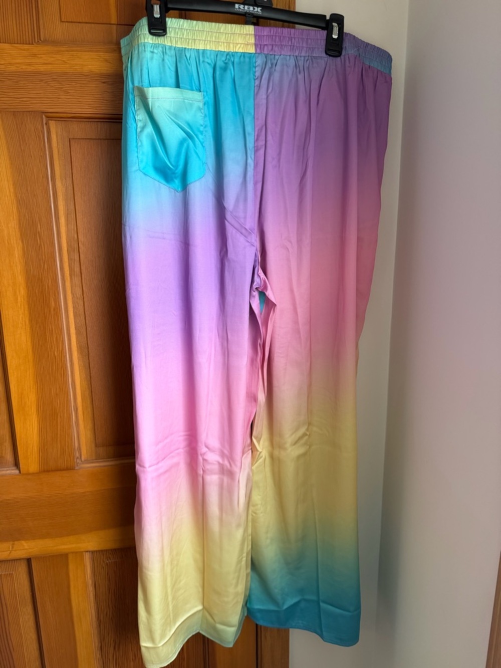 Dressed in LALA satin playsuit pastel rainbow daydream 2X 2-pc set plus size NWT - Picture 6 of 7